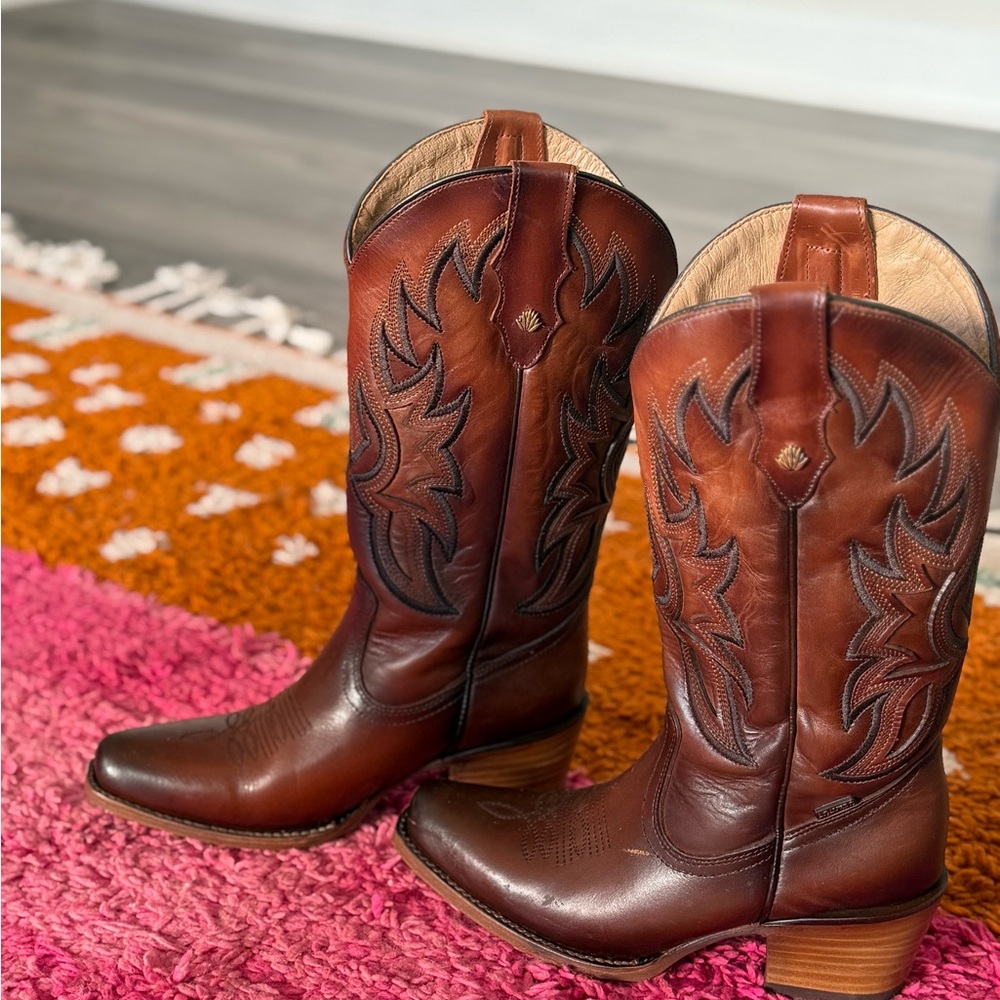 Brown Leather Western Boots